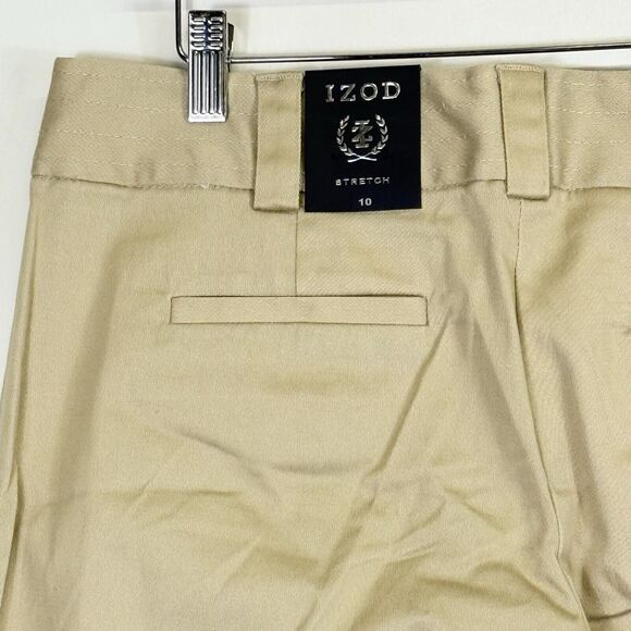 Izod‎ Stretch Beige Sand Solid Twill Capris Cropped Pants Women's 10 NEW NWT - Picture 5 of 6